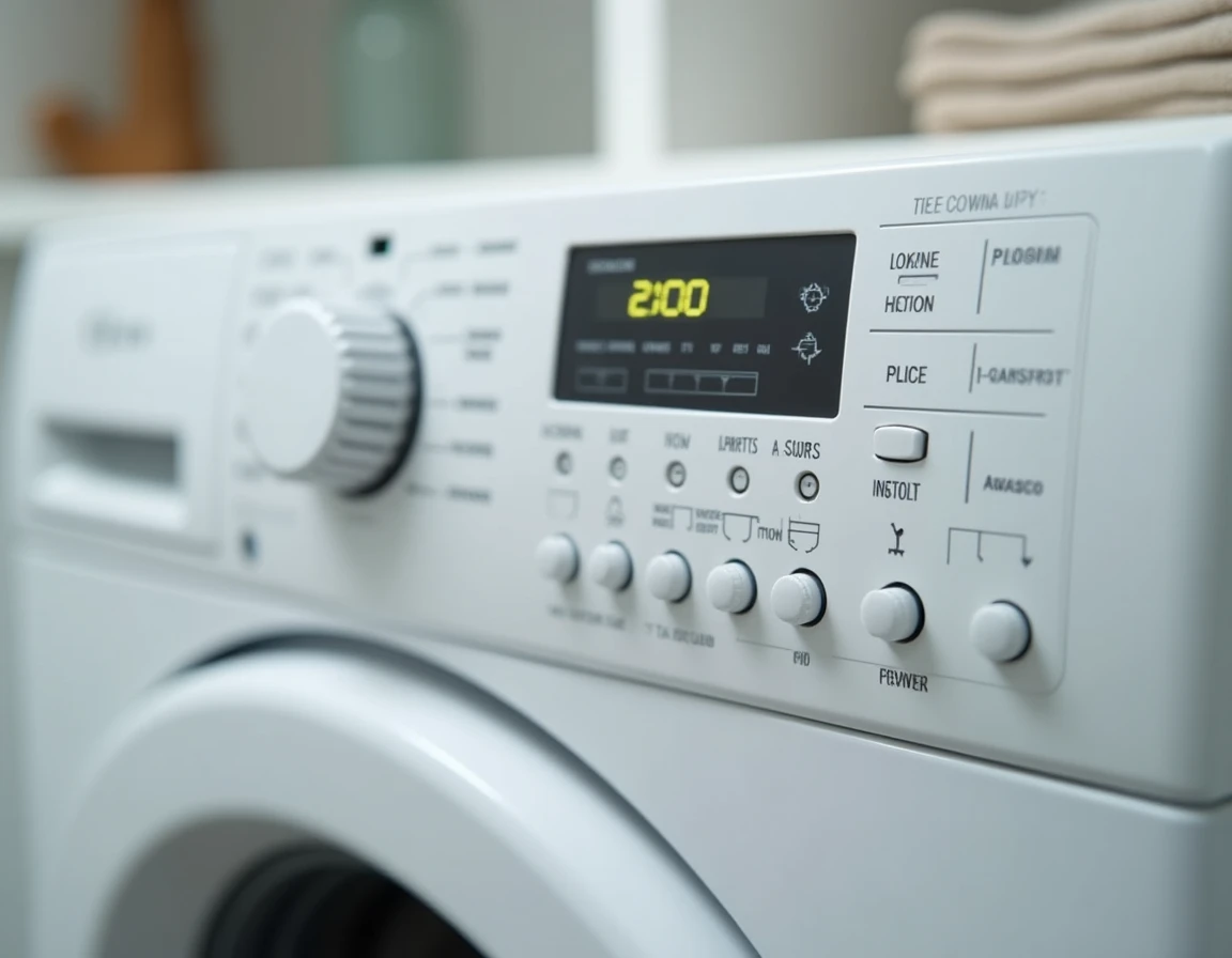 Panneau de commande d'un lave-linge Whirlpool affichant un code erreur sur l'écran digital