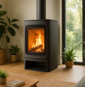 Les avantages écologiques et économiques du poêle à bois design moderne et performant Poêle à bois moderne dans un salon lumineux et écologique